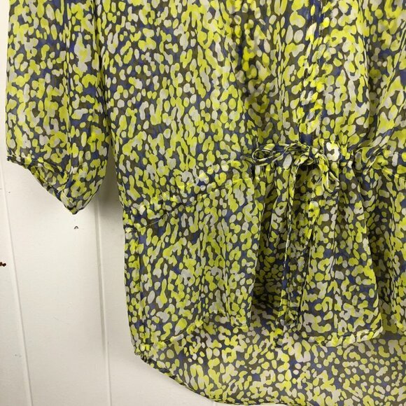 Banana Republic Womens Blouse Sheer V-Neck Draw String at Waist Small - Picture 6 of 11